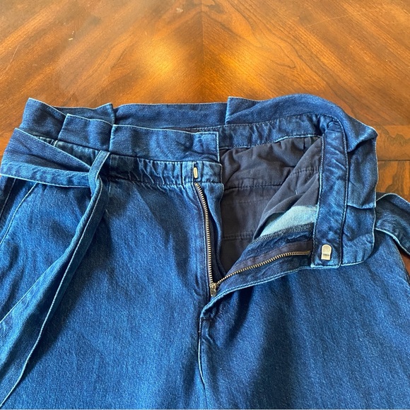 Boden Paperbag Jeans 8 Tie Waist Wide Leg High Rise Denim Trouser Pants - Picture 5 of 13